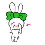 ribbon rabbit (green) sticker #13170407