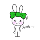 ribbon rabbit (green) sticker #13170408