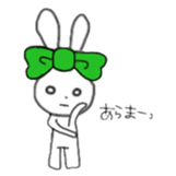 ribbon rabbit (green) sticker #13170409