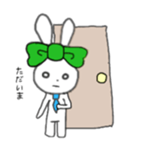 ribbon rabbit (green) sticker #13170412