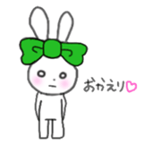 ribbon rabbit (green) sticker #13170413