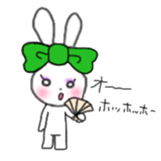 ribbon rabbit (green) sticker #13170417