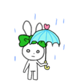 ribbon rabbit (green) sticker #13170422