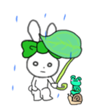 ribbon rabbit (green) sticker #13170423
