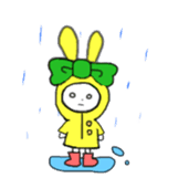 ribbon rabbit (green) sticker #13170424