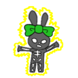 ribbon rabbit (green) sticker #13170425