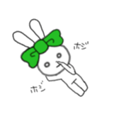 ribbon rabbit (green) sticker #13170427