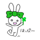 ribbon rabbit (green) sticker #13170429