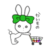 ribbon rabbit (green) sticker #13170431