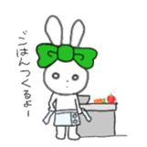 ribbon rabbit (green) sticker #13170432