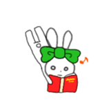 ribbon rabbit (green) sticker #13170434