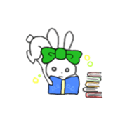 ribbon rabbit (green) sticker #13170435