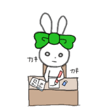 ribbon rabbit (green) sticker #13170436