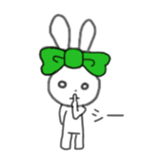 ribbon rabbit (green) sticker #13170437