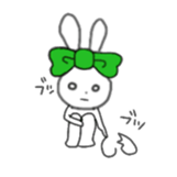 ribbon rabbit (green) sticker #13170438