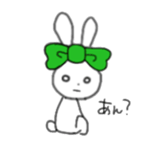 ribbon rabbit (green) sticker #13170439