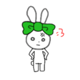ribbon rabbit (green) sticker #13170440