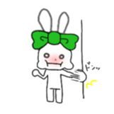ribbon rabbit (green) sticker #13170441