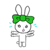 ribbon rabbit (green) sticker #13170443