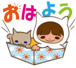 Boxed cat hood sticker #13171790