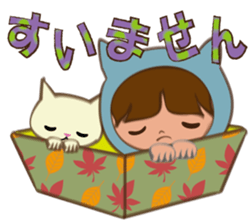 Boxed cat hood sticker #13171799
