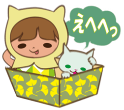 Boxed cat hood sticker #13171805