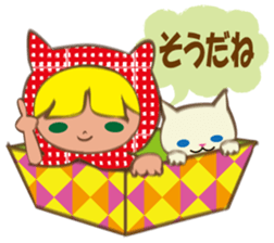 Boxed cat hood sticker #13171811
