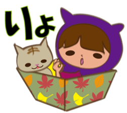 Boxed cat hood sticker #13171827