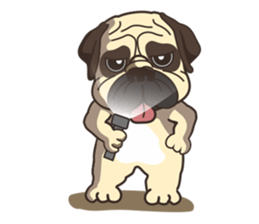 Warning security dog_Bulldog LA LA sticker #13173667