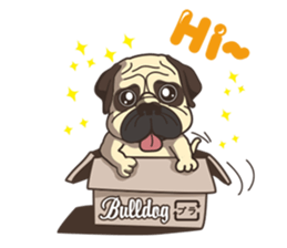 Warning security dog_Bulldog LA LA sticker #13173668