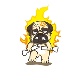 Warning security dog_Bulldog LA LA sticker #13173679