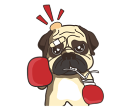 Warning security dog_Bulldog LA LA sticker #13173684
