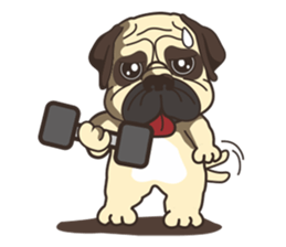 Warning security dog_Bulldog LA LA sticker #13173691