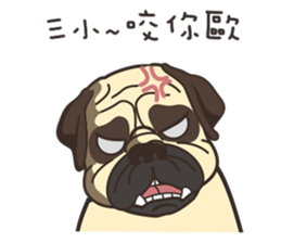 Warning security dog_Bulldog LA LA sticker #13173692
