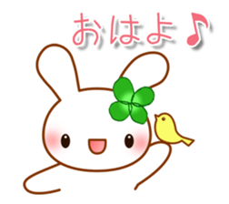 Happy Rabbit with tortoise sticker #13175038