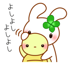 Happy Rabbit with tortoise sticker #13175051