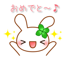 Happy Rabbit with tortoise sticker #13175064