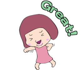 Cheerful pretty girl sticker #13182242