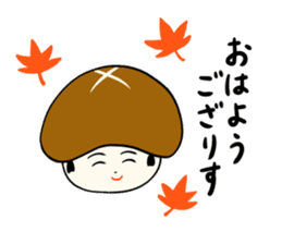 kokeshi doll autumn sticker #13187366