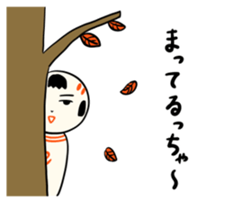 kokeshi doll autumn sticker #13187383