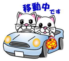 A white cat which plays dodgeball sticker #13187670