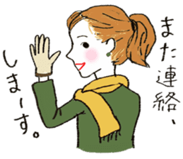Autumn and winter color of colorful Girl sticker #13190021