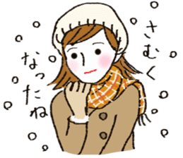 Autumn and winter color of colorful Girl sticker #13190026