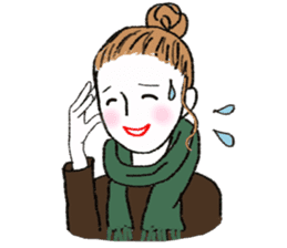 Autumn and winter color of colorful Girl sticker #13190035