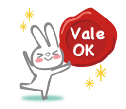 Rabbit speaks Spanish and Japanese sticker #13190352