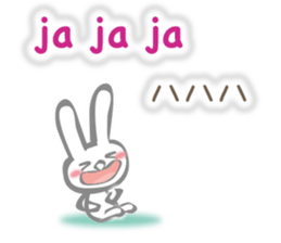 Rabbit speaks Spanish and Japanese sticker #13190366