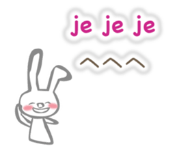 Rabbit speaks Spanish and Japanese sticker #13190367