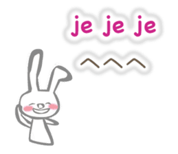 Rabbit speaks Spanish and Japanese sticker #13190367