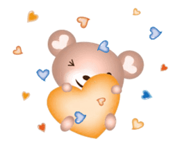 Lovely Heart bear to move sticker #13190406