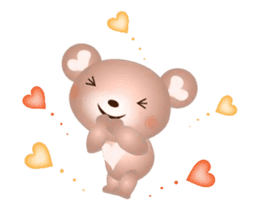 Lovely Heart bear to move sticker #13190408
